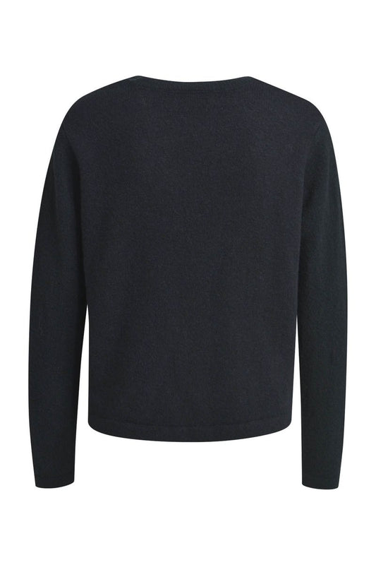 normal fitted round neck cardigan w 1/1 sleeves, button placket