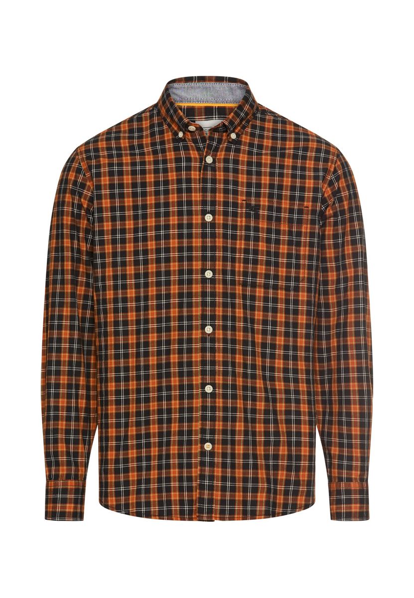 Langarm Shirt aus reiner Baumwolle mit Button-Down-Kragen
