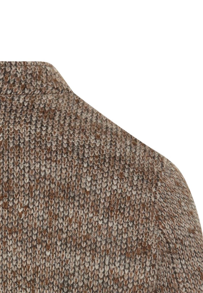 Melierte Jacke mit Stehkragen
