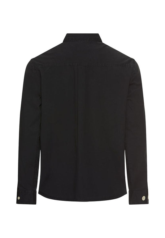 Langarm Shirt mit Button-Down Kragen und elastischen Ärmeln