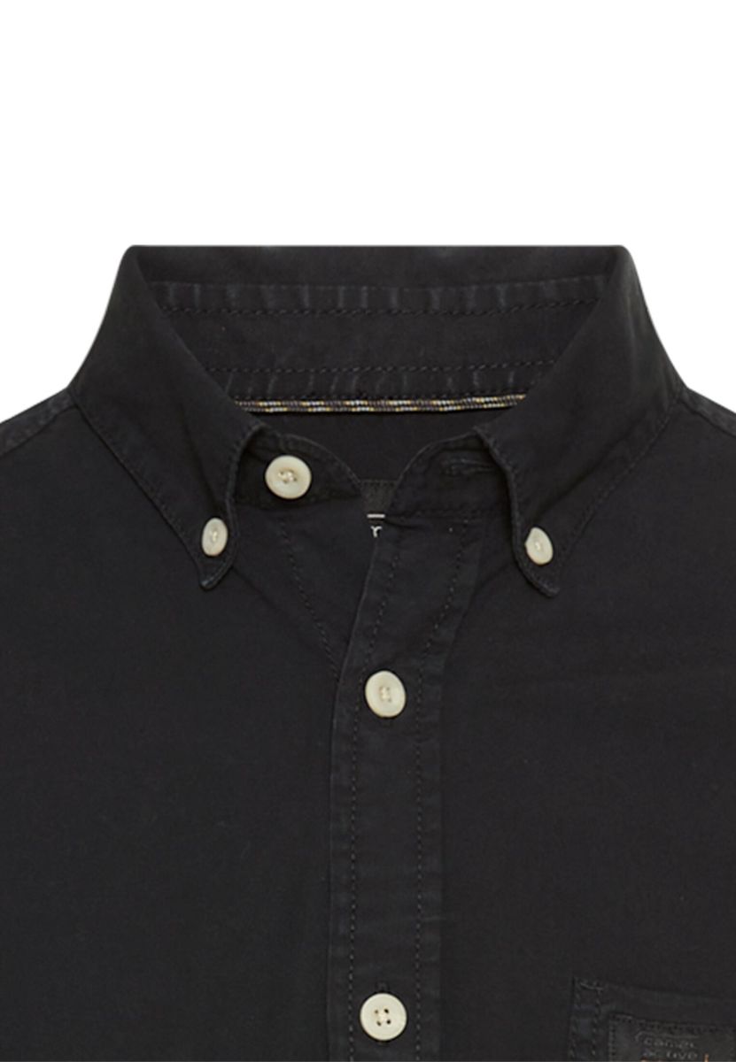 Langarm Shirt mit Button-Down Kragen und elastischen Ärmeln