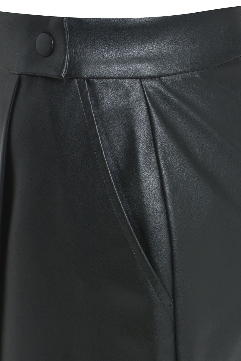 fake leather fake wrap skirt