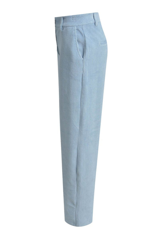 wideleg pants french pockets, elastic waist at back