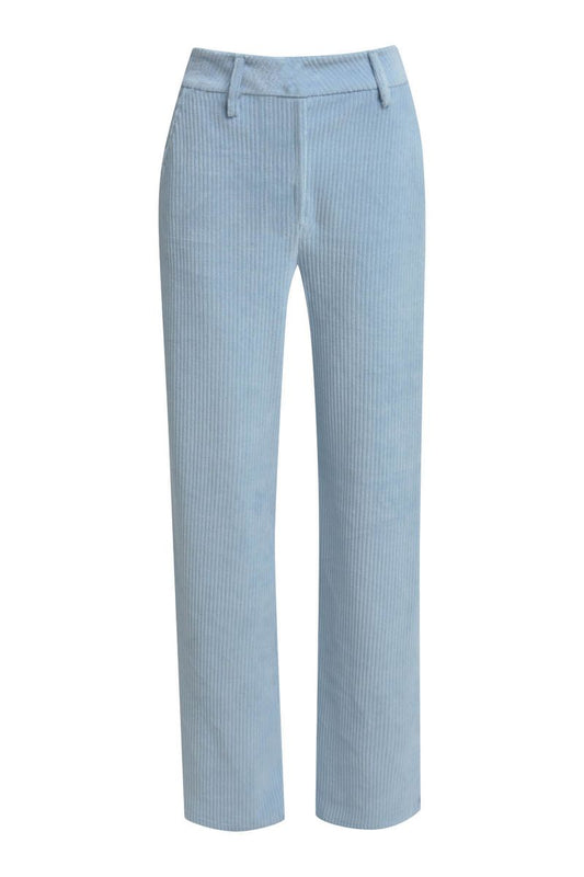 wideleg pants french pockets, elastic waist at back