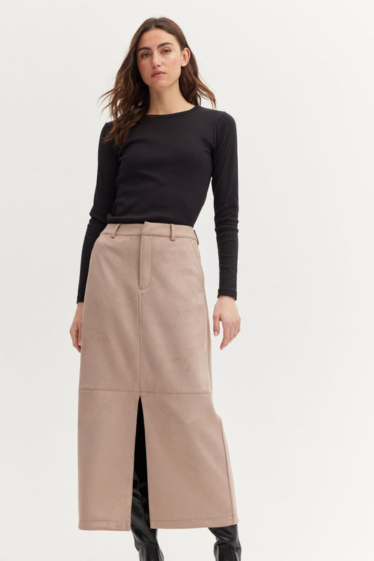 Vegan Suede Leather Skirt