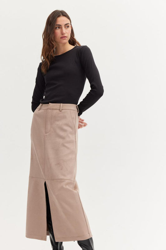 Vegan Suede Leather Skirt