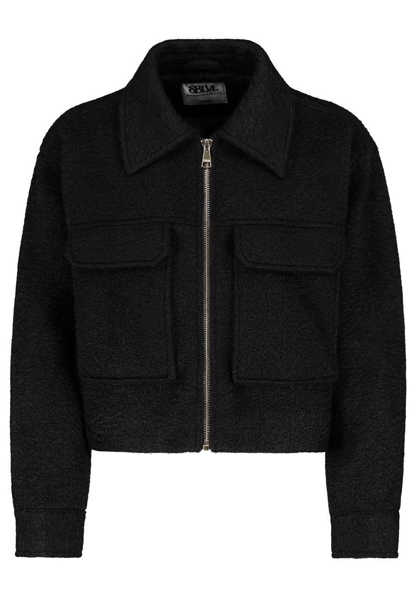 DOB Kunstfell Kurzjacke, Reißversch