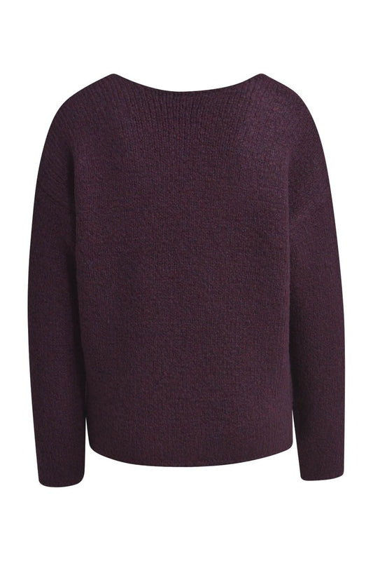 V-Neck pullover with oversized shoulders and 1/1 sleeves