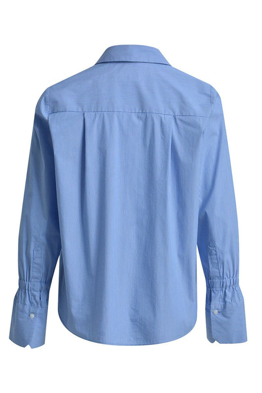 shirt blouse w/ elastic gathering above cuffs 1/1 sleeve