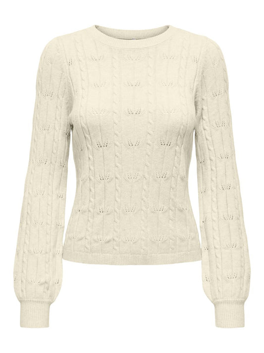 ONLKATIA LS STRUCTURE O-NECK PULL CC KNT