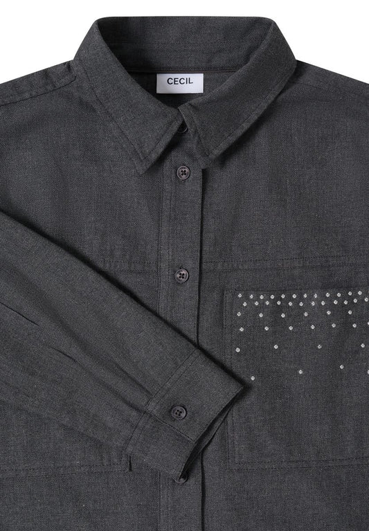 Flanellbluse mit Nieten