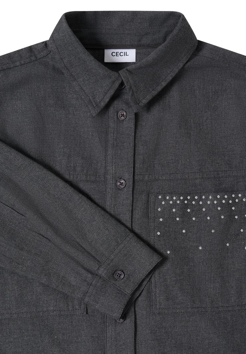 Flanellbluse mit Nieten