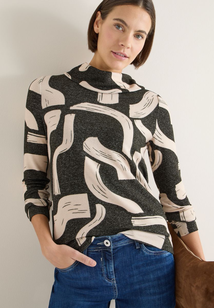 Gemustertes Melange Shirt