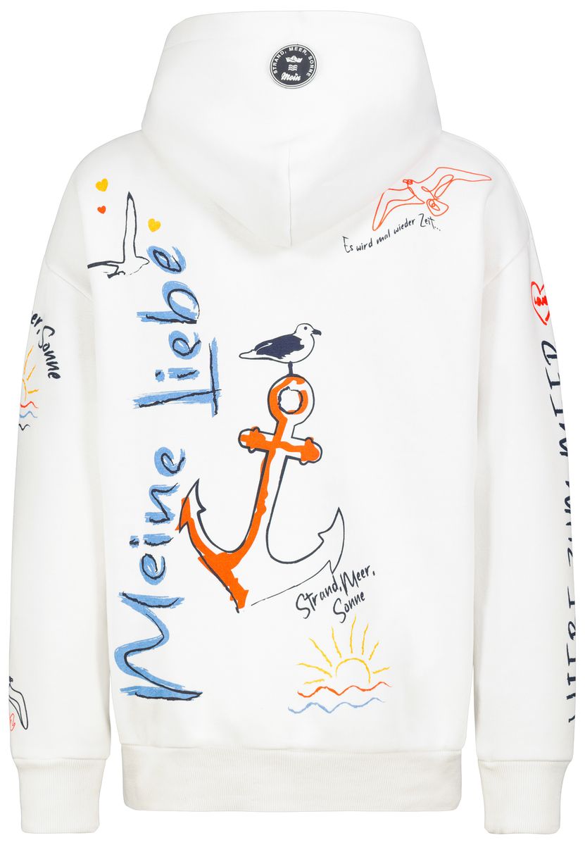 DOB Sweat, langarm, Kapuze mit Abnä