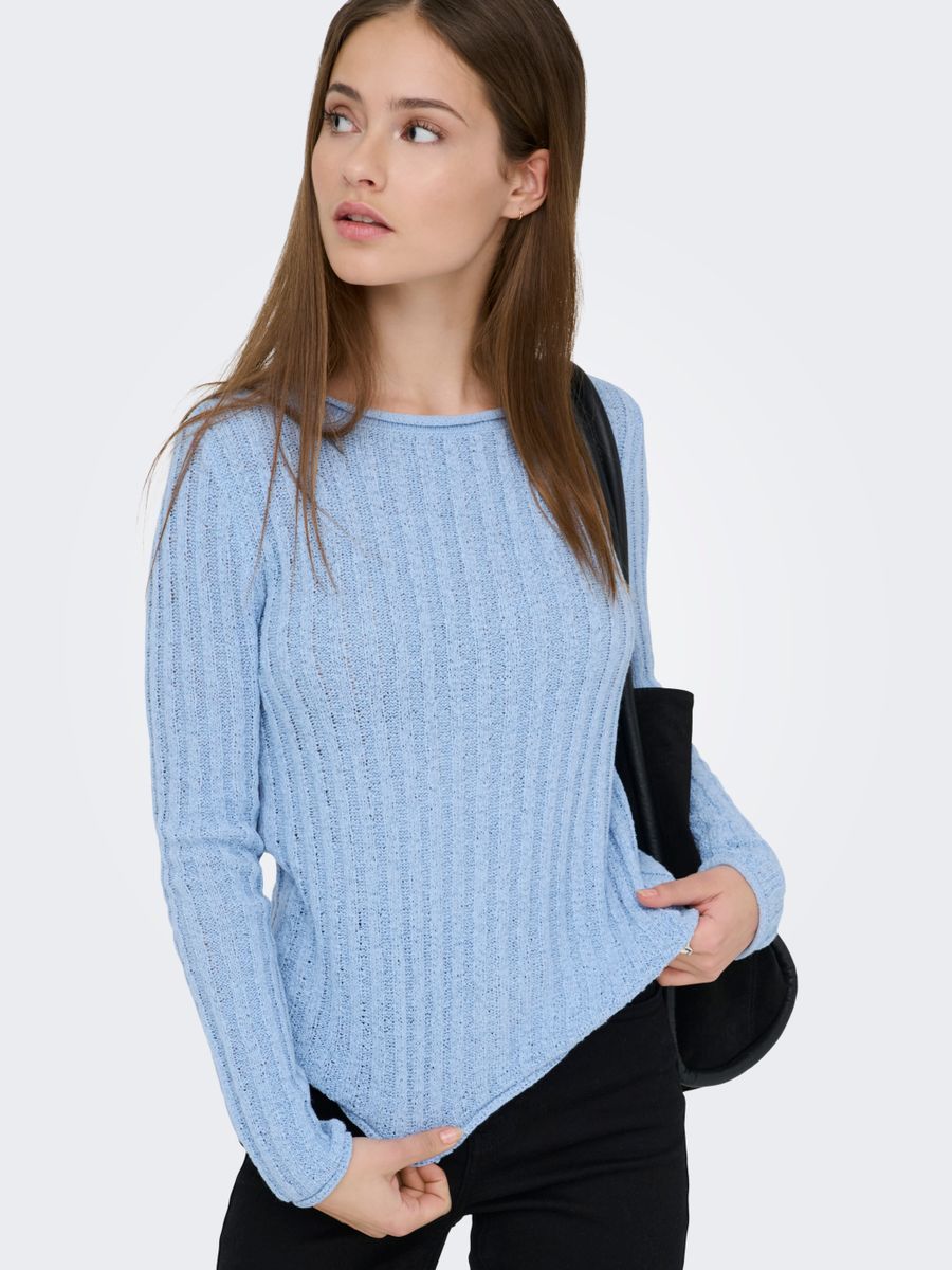 ONLPAMELA LS RIB O-NECK PULLOVER CC KNT
