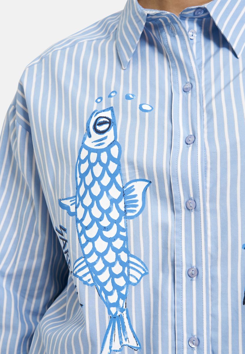 oversized shirt blouse w/ AW, 1/1 sleeve