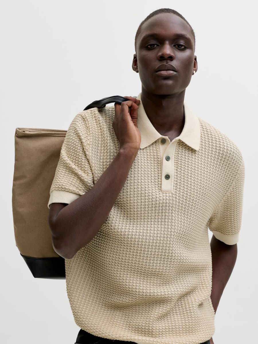 JPRBLUKINGSLEY KNIT POLO SS LN