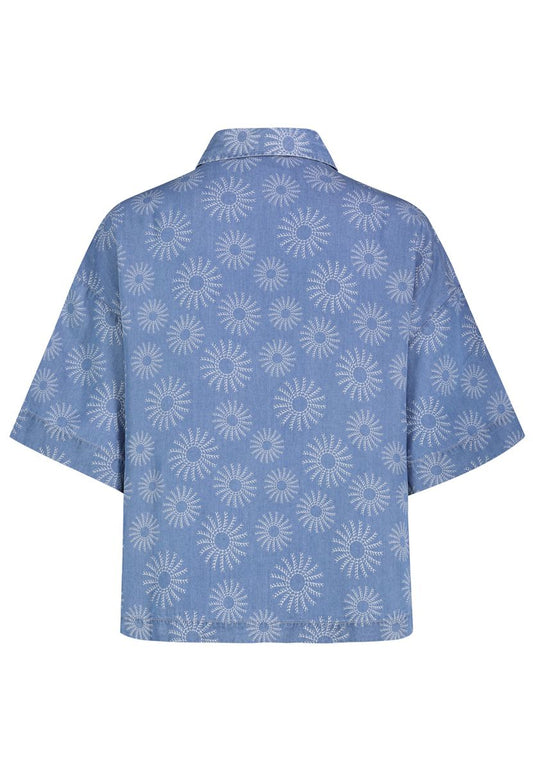 DOB Bluse, kurzen Ärmeln, überschni