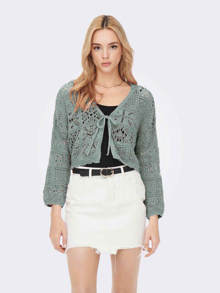 ONLBEACH 7/8 TIE CARDIGAN KNT NOOS