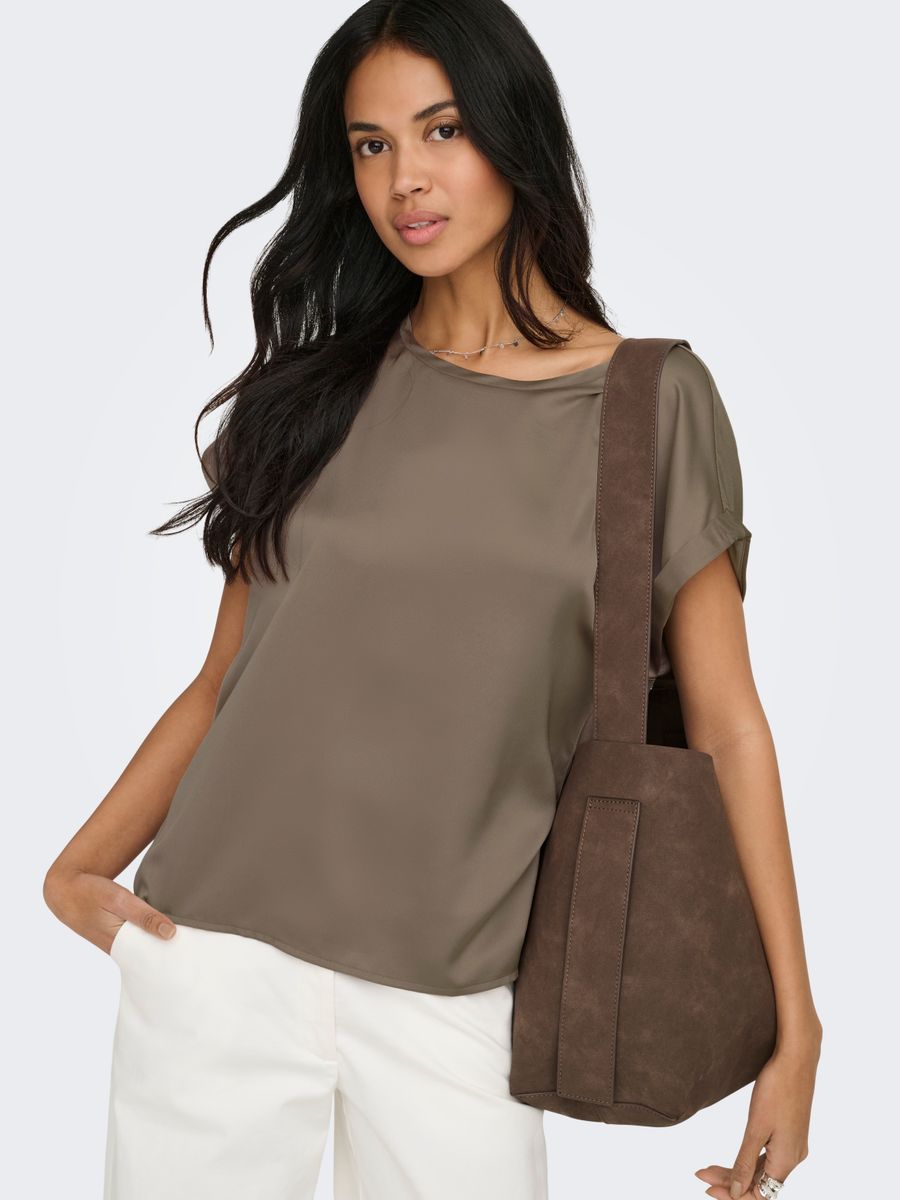 ONLLIEKE S/S SATIN MIX TOP WVN NOOS