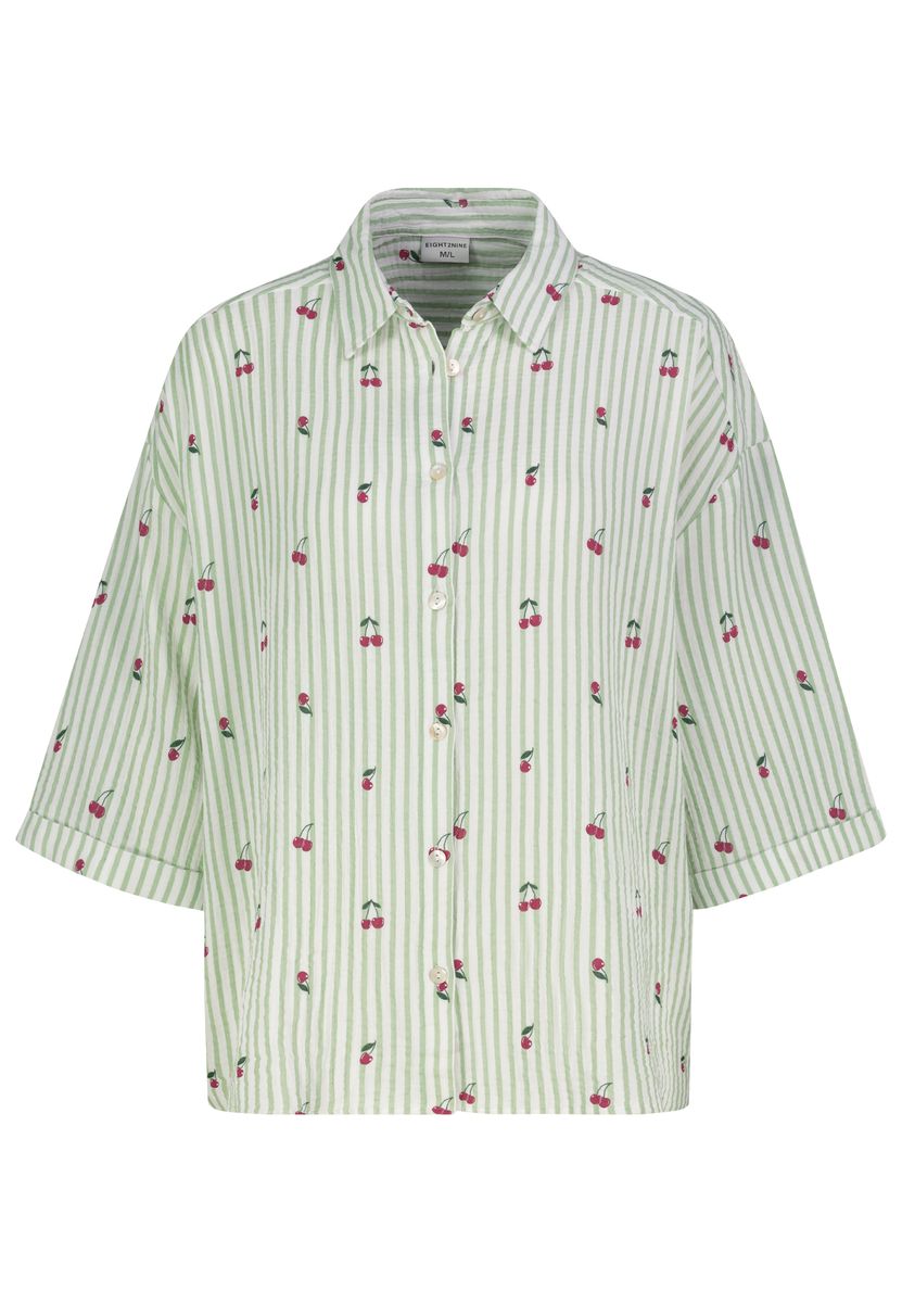 DOB Bluse, Oversize, Kurzarm, Aufsc