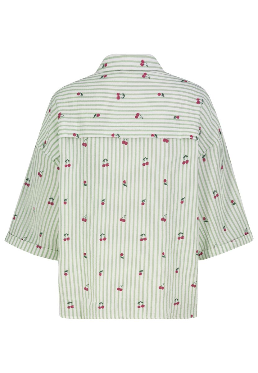 DOB Bluse, Oversize, Kurzarm, Aufsc