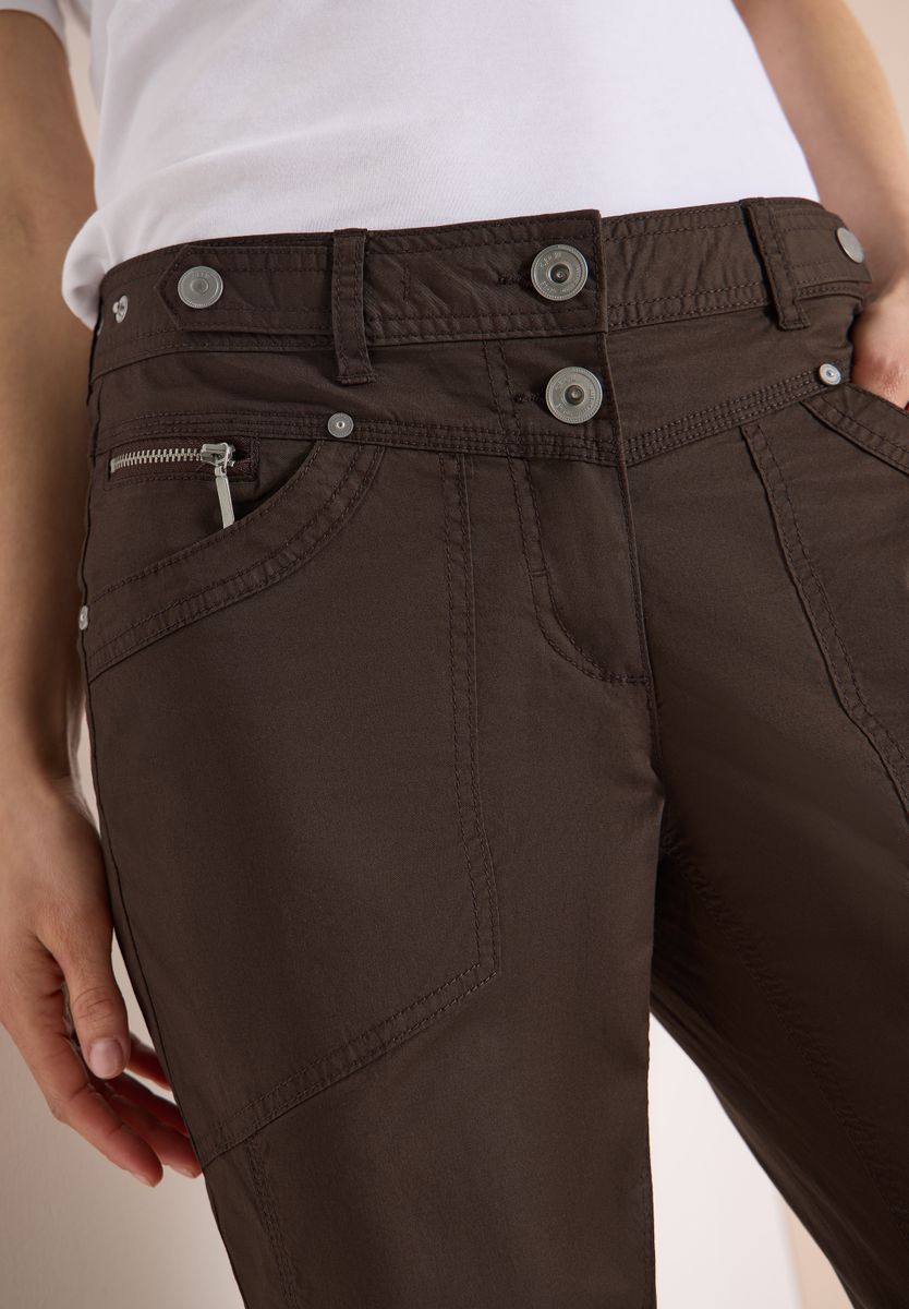 3/4 Mid Waist Casual Fit Hose mit Turn Up