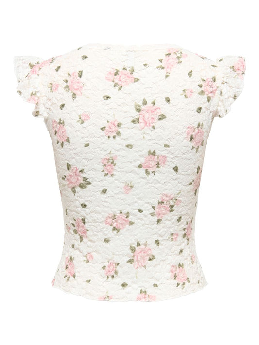 ONLSAGA S/S LACE TOP JRS