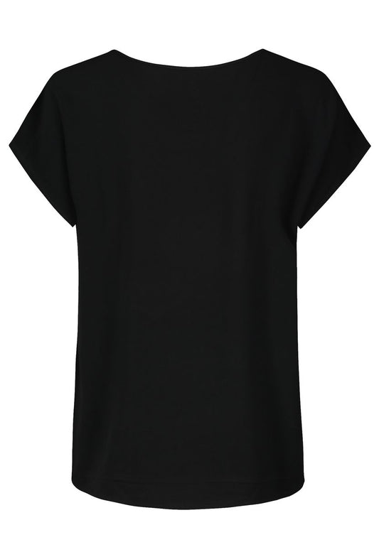 DOB Bluse, Rundhals mit Piping, übe
