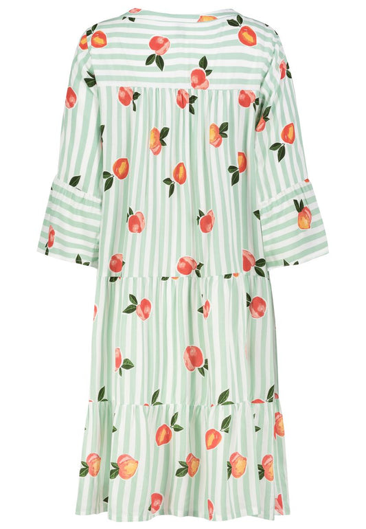 Kleid mit Volants,midi,3/4 Ärmel mi