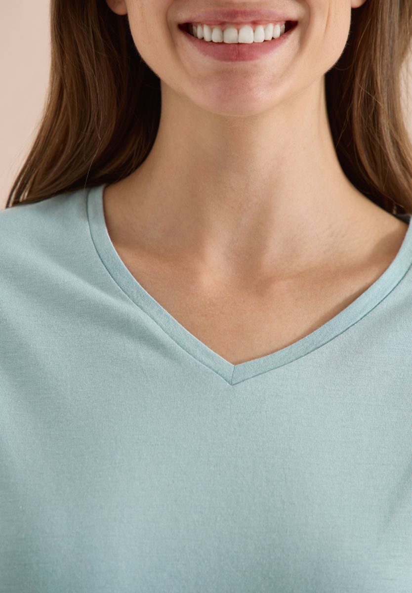 Dropped Shoulder Shirt mit V-Neck