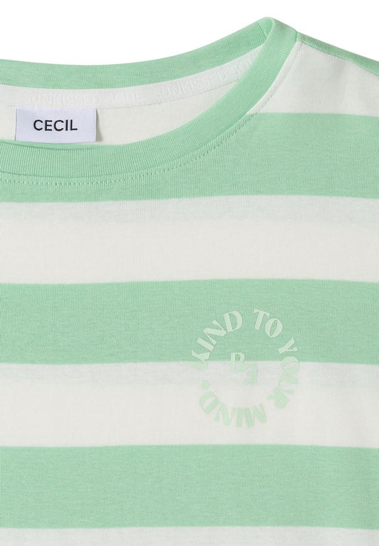 T-Shirt mit Streifen und Printdetail