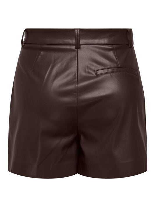 ONLSMOOTH HW FAUX LEA SHORTS CC PNT