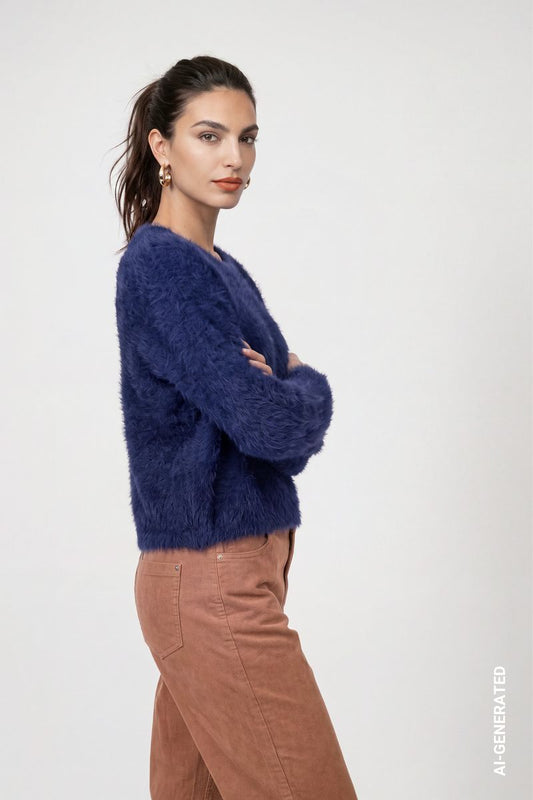 Strickpullover aus Plüschgarn