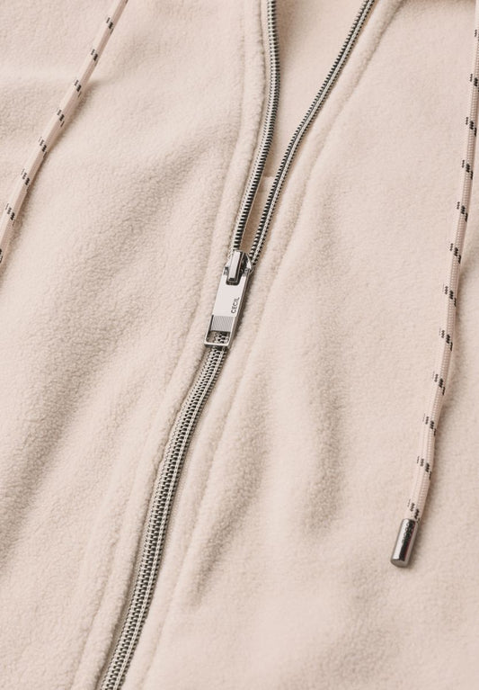 Langarm Fleece Jacke mit Kapuze