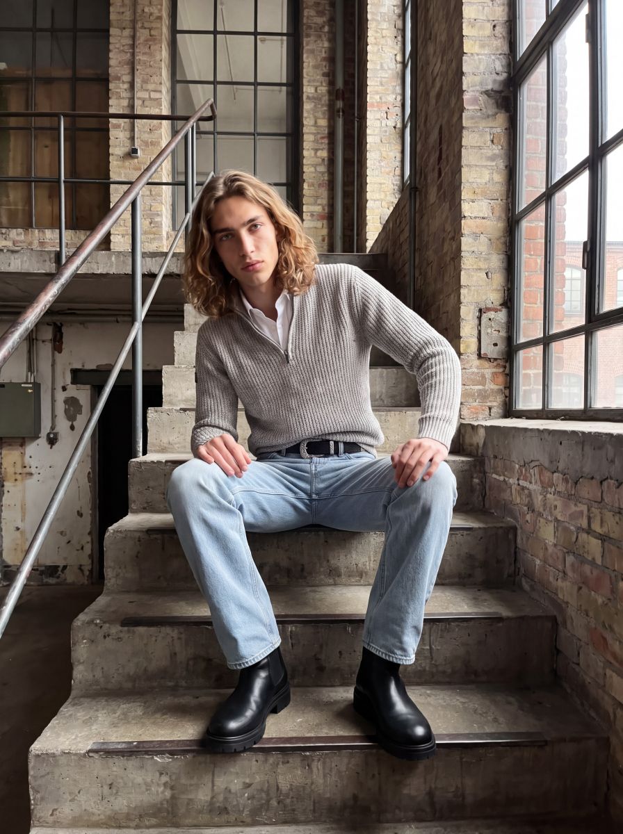 JJROOSTER KNIT HALF ZIP