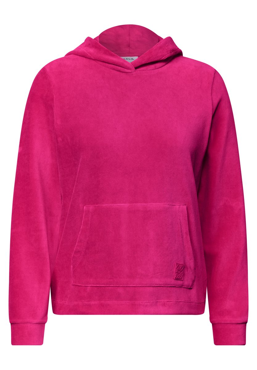 Langarm Shirt aus Cord mit Kapuze