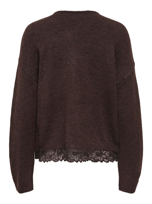ONLCLOVER LS LACE V-NECK REVERSIBLE KNT