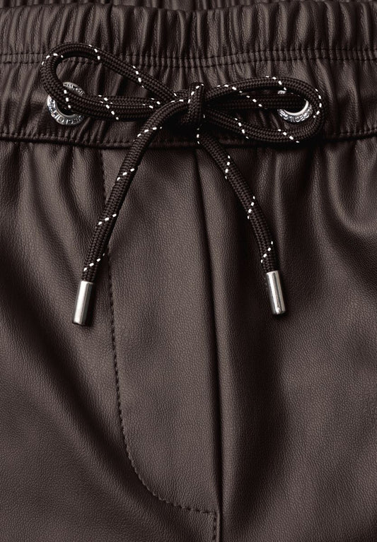 High Waist Wide Leg Hose in Lederoptik