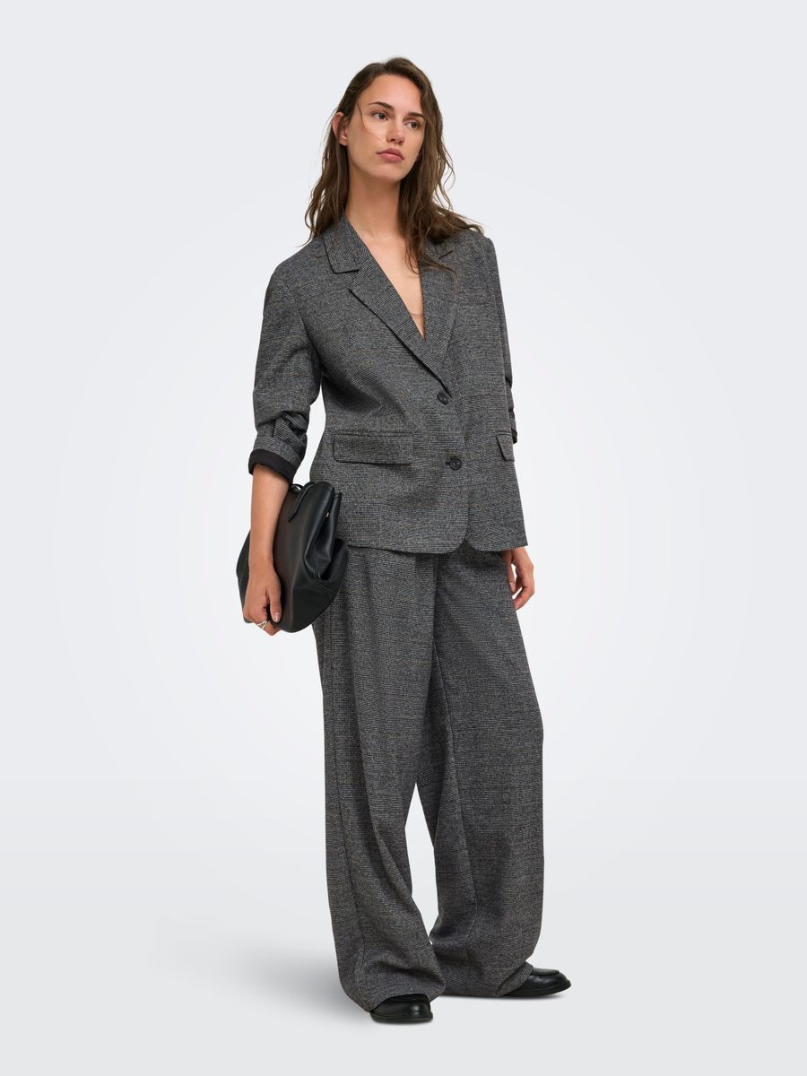 ONLSILJA HW PLEAT WIDE CHECK PANT TLR