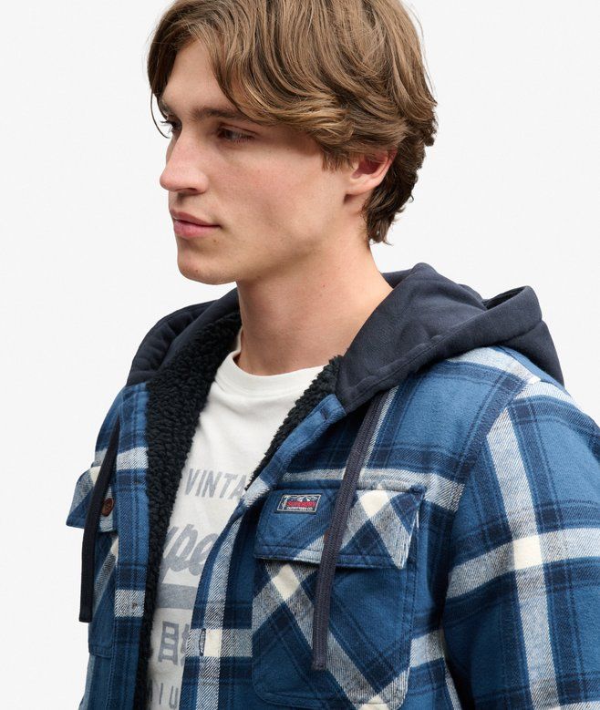BORG LINED HOODED OVERSHIRT