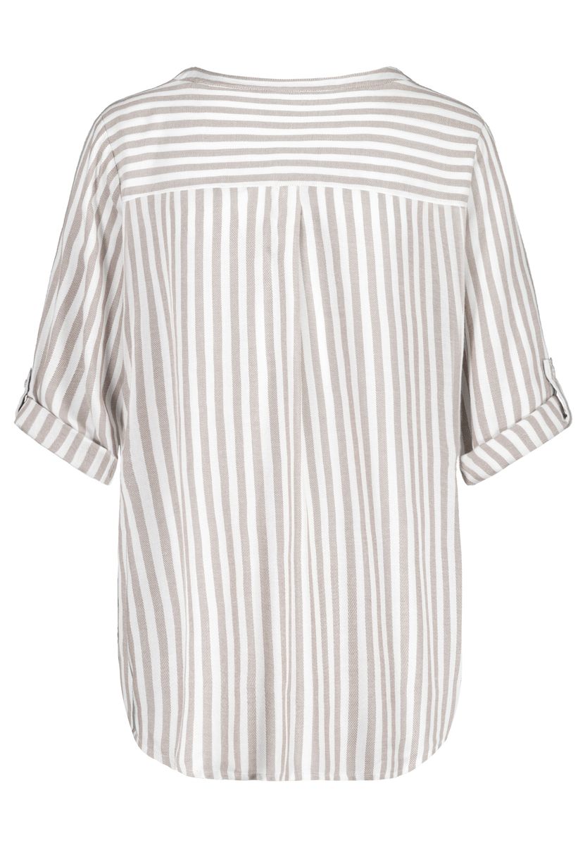 DOB Bluse, AOP, 3/4 arm, Stegkragen