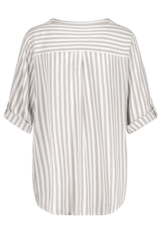 DOB Bluse, AOP, 3/4 arm, Stegkragen