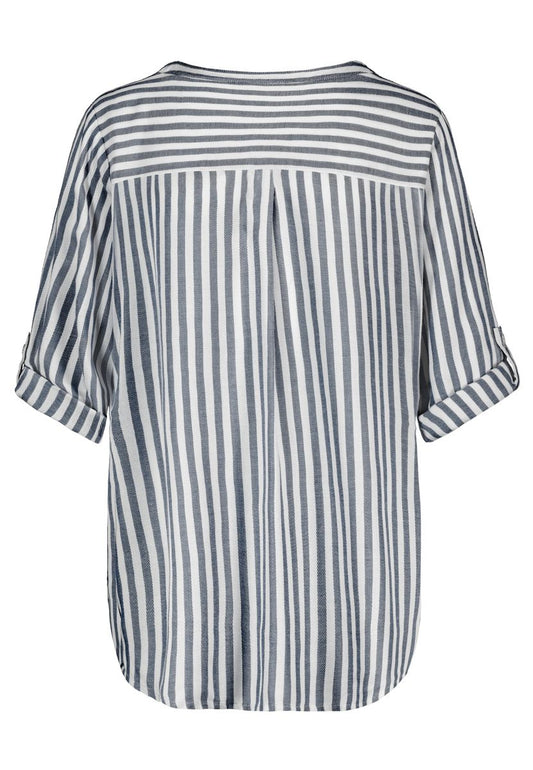 DOB Bluse, AOP, 3/4 arm, Stegkragen