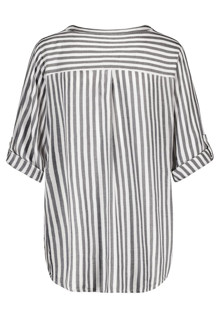 DOB Bluse, AOP, 3/4 arm, Stegkragen