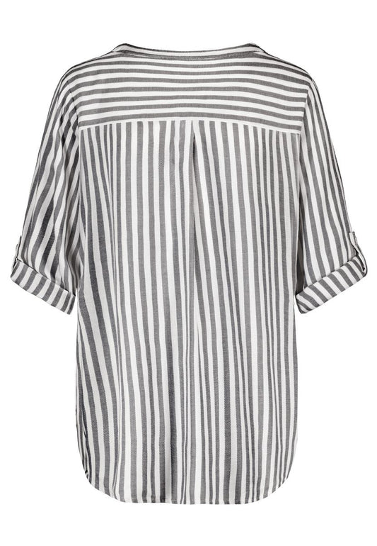 DOB Bluse, AOP, 3/4 arm, Stegkragen