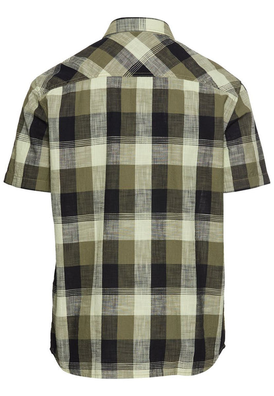 Kariertes Kurzarmhemd aus reiner Baumwolle