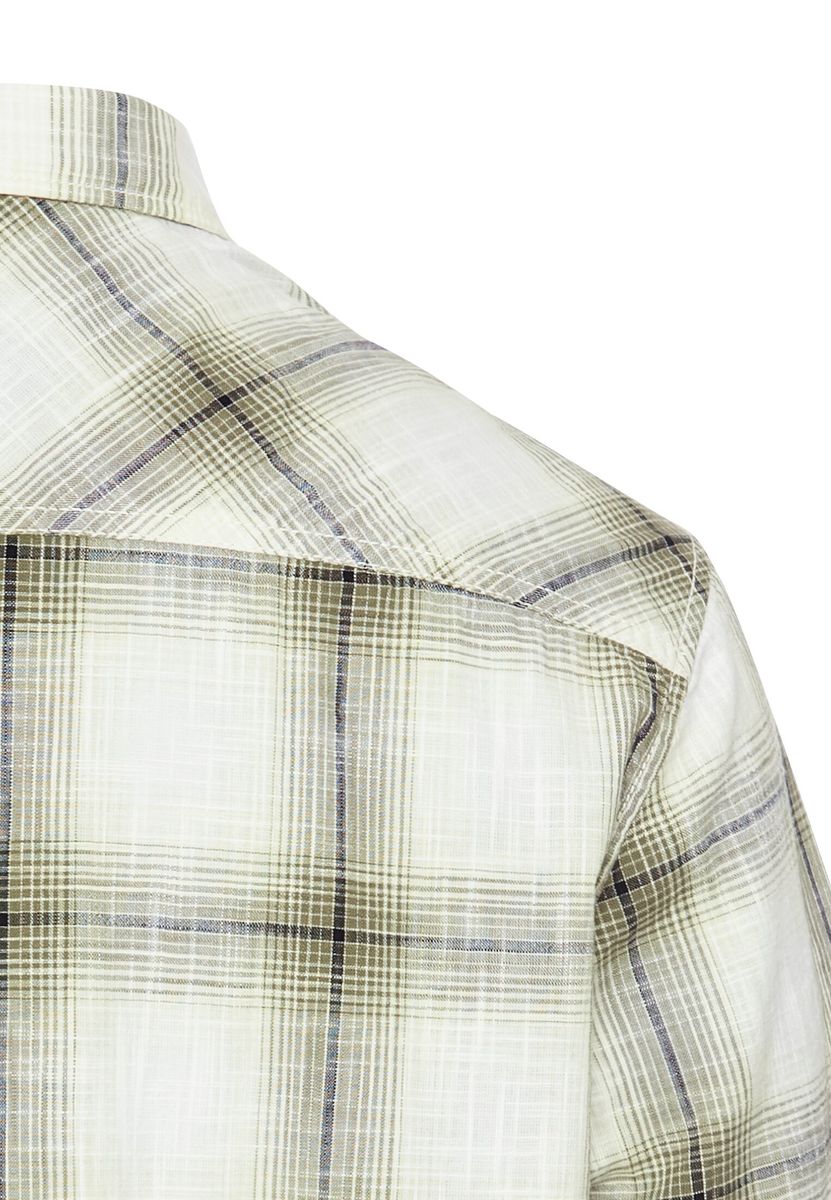 Kariertes Kurzarmhemd aus reiner Baumwolle