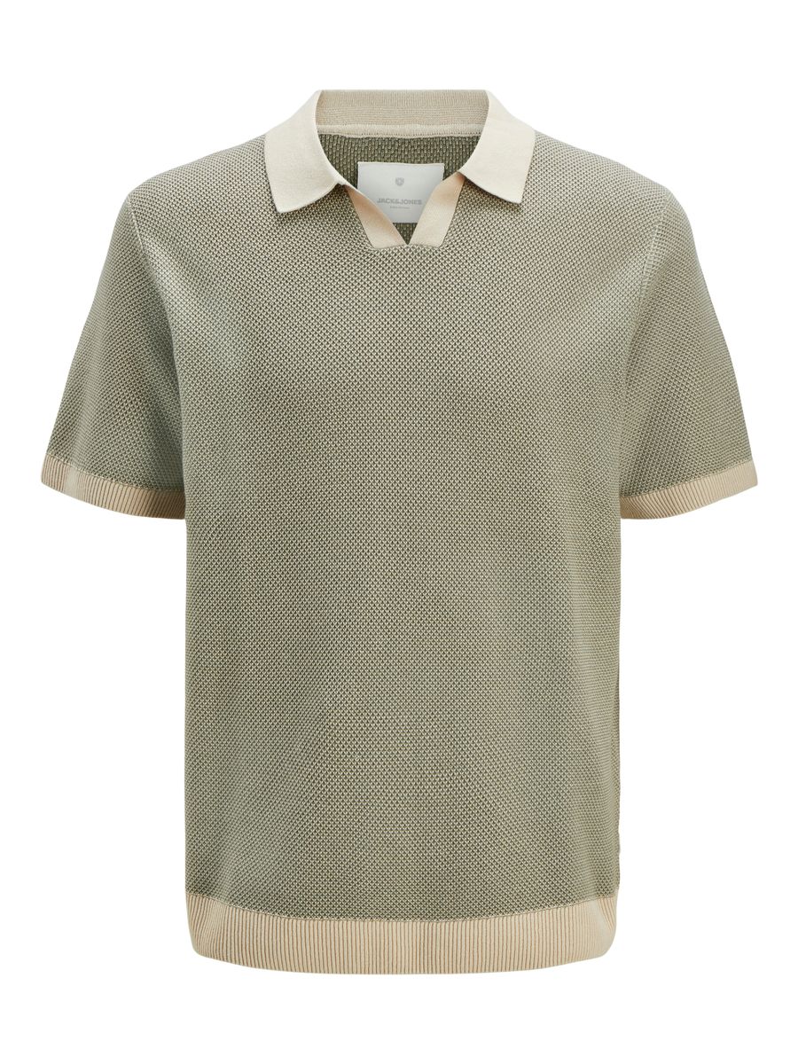 JPRCCEASTON KNIT SPLIT NECK SS SN
