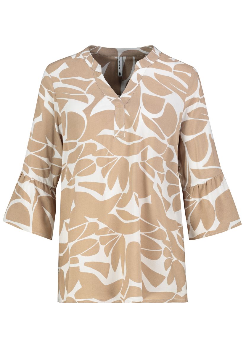 DOB Bluse, 3/4 Ärmel mit Volant,